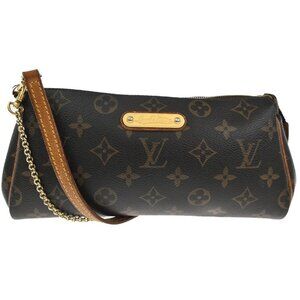 LOUIS VUITTON Eva 2Way Chain Shoulder Bag Monogram Leather Brown